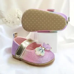 0-18months Baby Girls Princess Shoe cute Soft PU Leather Bow Non-slip Bottom First Walker Shoes